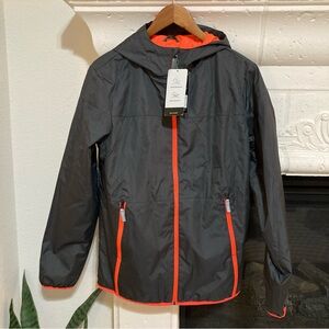 NWT Youth Gray and Orange Windbreaker Champion Jacket Size XL 16 - 18 Teen